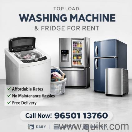 rent fully automatic washing machine top load 600 Mahina Noida all sector fridge rent 600 per month Noida