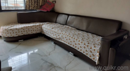 L Shaped 7 seater sofa solid sagwan base