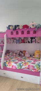 pink bunk bed .