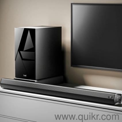 boAt Bar Thump with Wired Subwoofer, RMS 200 W Bluetooth Soundbar (Carbon/Midnight Black, 2.1 Channel) 1 day used only