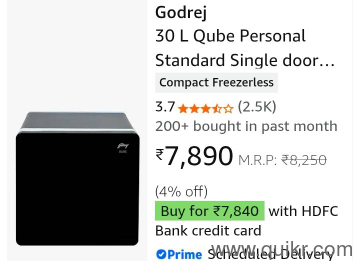 Fidge purchased on 26/1/26 - bills enclosed  for Rs8200.