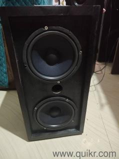 home made bt speaker 6.5 inch dual woofer rechargeable battery with 12v adapter 