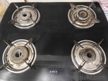 Elica 4 Burner Toughened Glass Top Gas Stove  Great Condition (1,700)