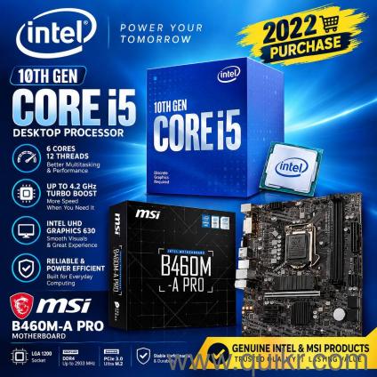 Intel Core i5-10400F and MSI B460M-A PRO Motherboard only (2022 purchase)