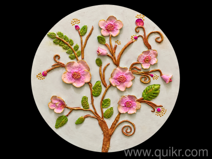 A vibrant celebration of colour, tradition, and handcrafted beauty. This floral mandala combines blooming lotus motifs, flowing vines, delicate patterns.This piece is totally handmade.