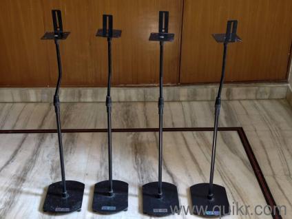 Set of 4 New-Star Metal Speaker Stands - Height Adjustable