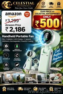 Portable Rechargeable Mini Fan | 5 Speeds | 3600mAh