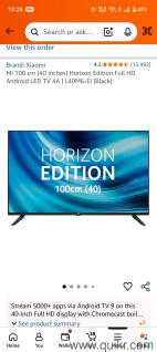 Mi 40 inch LED Smart Tv in excellent working condition