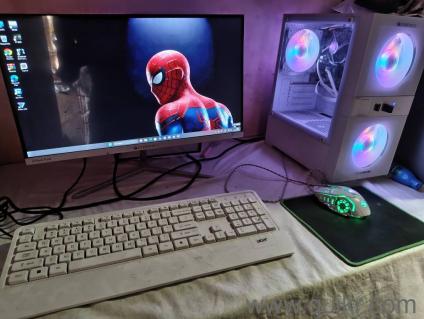 pc full set white theme i5 4th gen,8gb ram ,128gb SSD cpu with RGB cabinet,24 inch monitor,RGB mouse,keyboard