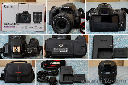 Canon EOS 200D II DSLR + 18-55mm Lens + Original Accessories