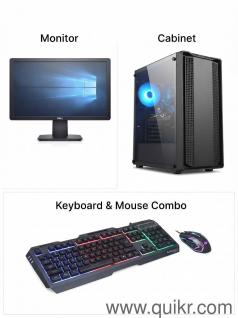 PC Parts: DeepCool cabinet, Rgb Keyboard-Mouse & Dell 19 LED