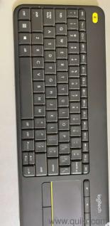 Logitech K400 Plus Wireless Touch TV Keyboard with Easy Media Control and Built-in Touchpad, HTPC Keyboard for PC-Connected TV, Windows, Android, Chrome OS, Laptop, Tablet - Black  -Hardly used i