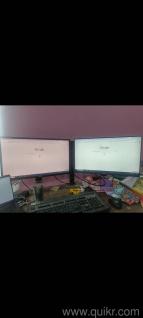 Two benq Monitors 24 inch with dual arm vesa mount 