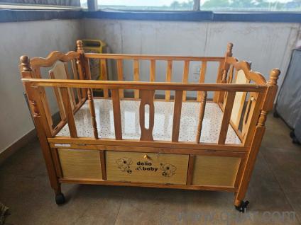 Wooden Baby Cradle with Storage