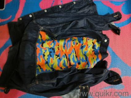 Men's Embroidered Spread Collar Denim Jacket