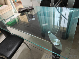 6 seater glass top dining table with 6 chairs