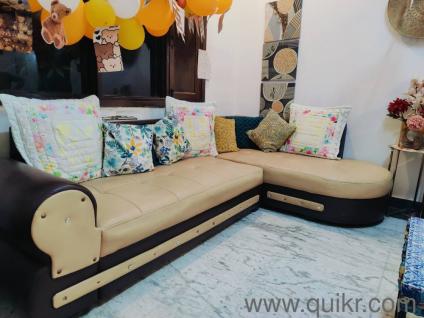 Elegant L-Shaped Sofa with Couch  Comfortable & Spacious Seating for Living Room