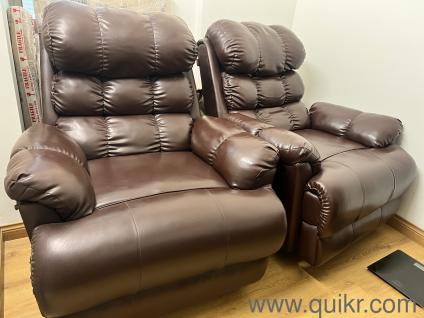 2 Nos Electric Recliners with swivel and rocking function. Brown leatherite. INR 4,000 each