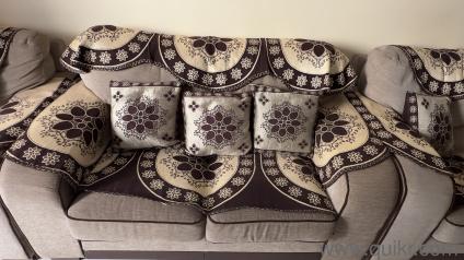 5+1+1 sofa set gently used with cover in good condition for sale 8000