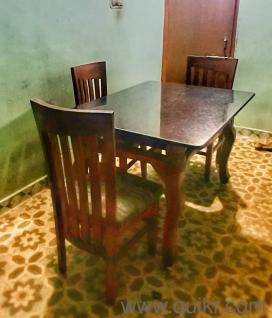 Classic Marble Top Wooden Dining table with Chairs