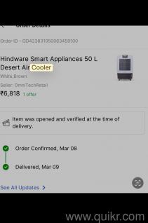 Desert air cooler,easily carried,minimal noise and working nice,no issues
