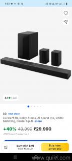 Lg SQ75TR soundbar  box piece not used