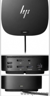 HP USB-C Dock G5 Docking Station with Thunderbolt RJ-45 Port and Up to 3 Displays Connectivity (5TW10AA), Black,