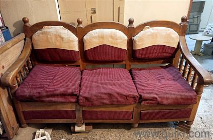 Pure SAGWAN wooden sofa One 3 seater & Two 1 seater