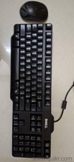 Used Dell keyboard and Cordless Zebronics mouse for sale