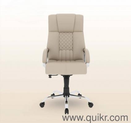 Comfortable Quilted Design Office Chair (Cream/Tan))