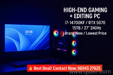 High-End Gaming + Editing PC i7-14700KF + RTX 5070 + 15TB + 27240Hz