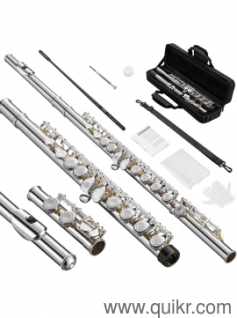 Premium Full-Size Silver Flute  Barely Used (with free guide book)