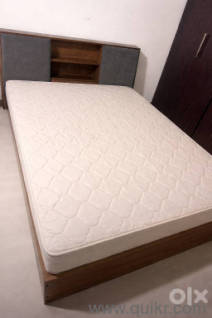 Wakefit queen size bed less than 6 months old with Wakefit orthopedic mattress
