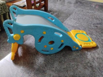 Kids slide indoor and outdoor with rocking and basketball ball