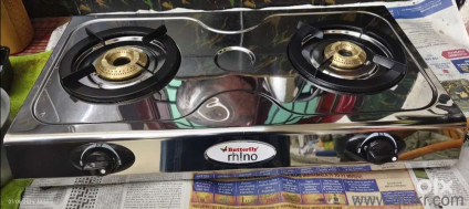 GAS STOVE STAINLESS STEEL 2 BURNER