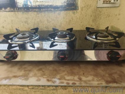 3 burner glass top gas burner