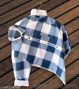 blue color casual checked shirt for men 
