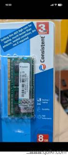 8GB ram DDR3 laptop, 1600