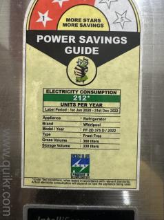 Whirepool 360 liters capacity Fridge. 3 years old and in very good condition