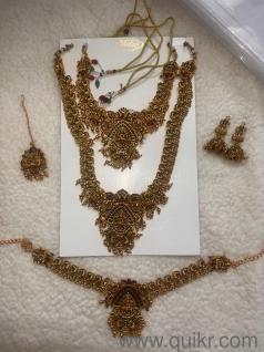 Antique South Indian Temple Necklace Full Jewellery Set with Kamarpatta