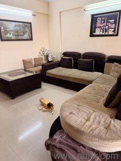 L shape Sofa Set 7 Seater with center table along with 2 stool. This is big size sofa and easily 9-10 members can sit together