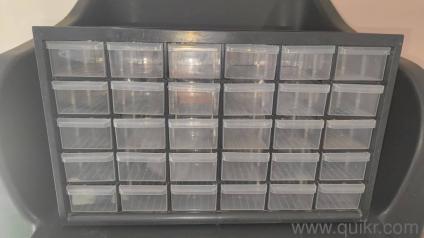 30-Compartment Heavy-Duty Portable Plastic Stackable Storage Box