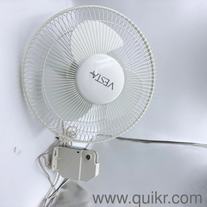Vesta Wall Fan with Speed Control Knob and String | Office and Home Use | Made in India | Off White