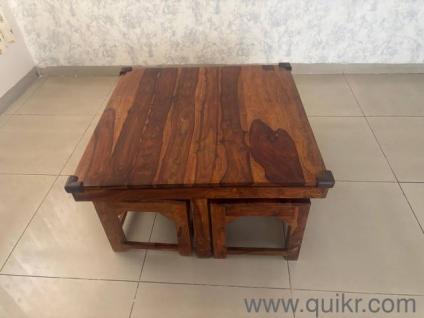 four seater center table sheesham wood gently used