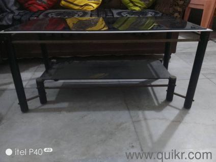 Glass Centre Table ( Black ) - Decent Condition.