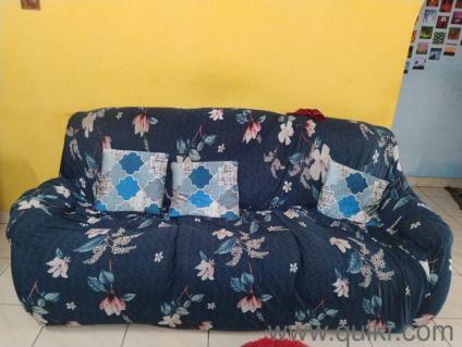 3 seater leather sofa recliner double bed and single bed 