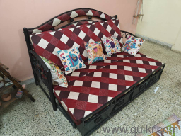 Triple Extension heavy duty metal Sofa Cum Bed with Storage with mattress (5 feet by 6 feet)