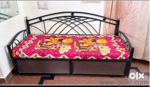 Metal Almirah and Bed with wardrobe made by wood and metal