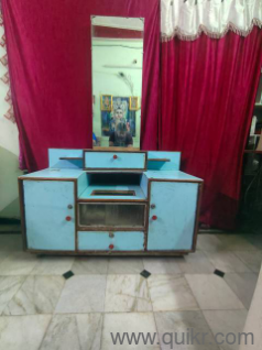 Multi-Purpose Wooden Cabinet with Mirror Dressing Table 