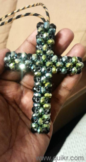 Handmade Crystal Beaded Cross  Sparkling Hanging Dcor